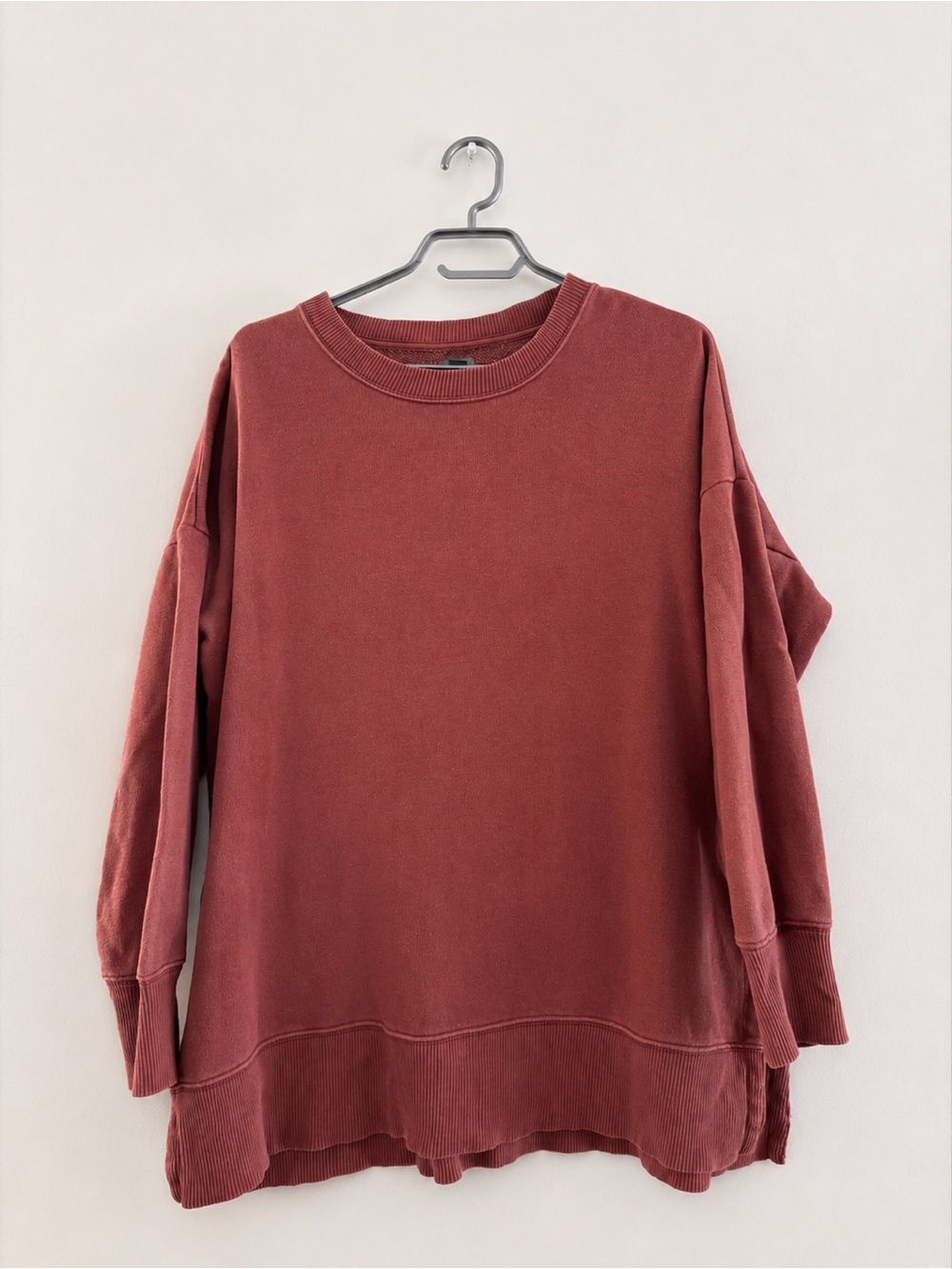 aerie Rustic Red Oversized Crewneck Pullover